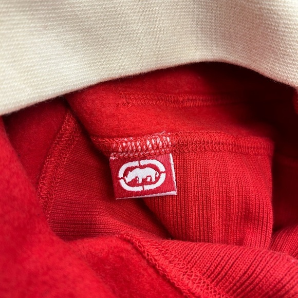 Ecko‎ Unltd. Hoodie Pullover Red/Blue/Cream Embroidered NWT Hand Warmer Pocket - Picture 9 of 14